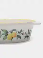 Форма для выпечки из жаропрочной керамики овальная Доляна "Лимон", 30,5х18 см, цвет белый