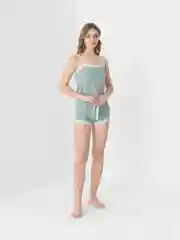 Бирюзовый пижама женская с шортами