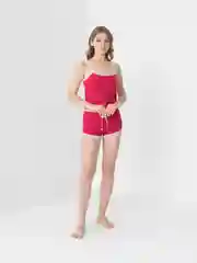 Вишнёвый пижама женская с шортами