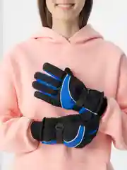 Синий горнолыжные перчатки, теплые зимние, болоньевые