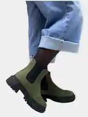 Зеленый женские ботинки,челси