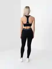 Черный спортивный костюм женский, бесшовный: легинсы и топ