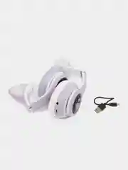 Лавандовый наушники беспроводные Bluetooth, с кошачьими светящимися ушками