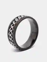 Серый кольцо-цепь вращающееся, широкое, из титановой стали, 6 размеров