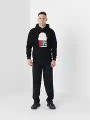 Черный худи аниме "One punch man" Ванпанчмен толстовка  кофта мужская женская
