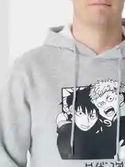 Серый худи аниме "Jujutsu kaisen" магическая битва толстовка  кофта мужская женская