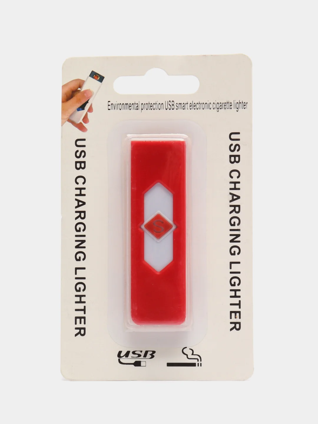 Красный зажигалка электронная, Многоразовая зажигалка USB, Электрозажигалка сенсорная