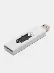 Белый зажигалка электронная, Многоразовая зажигалка USB, Электрозажигалка сенсорная