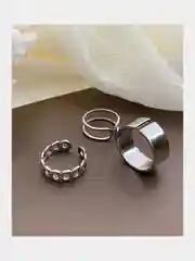 Серебряный набор колец, 3 штуки