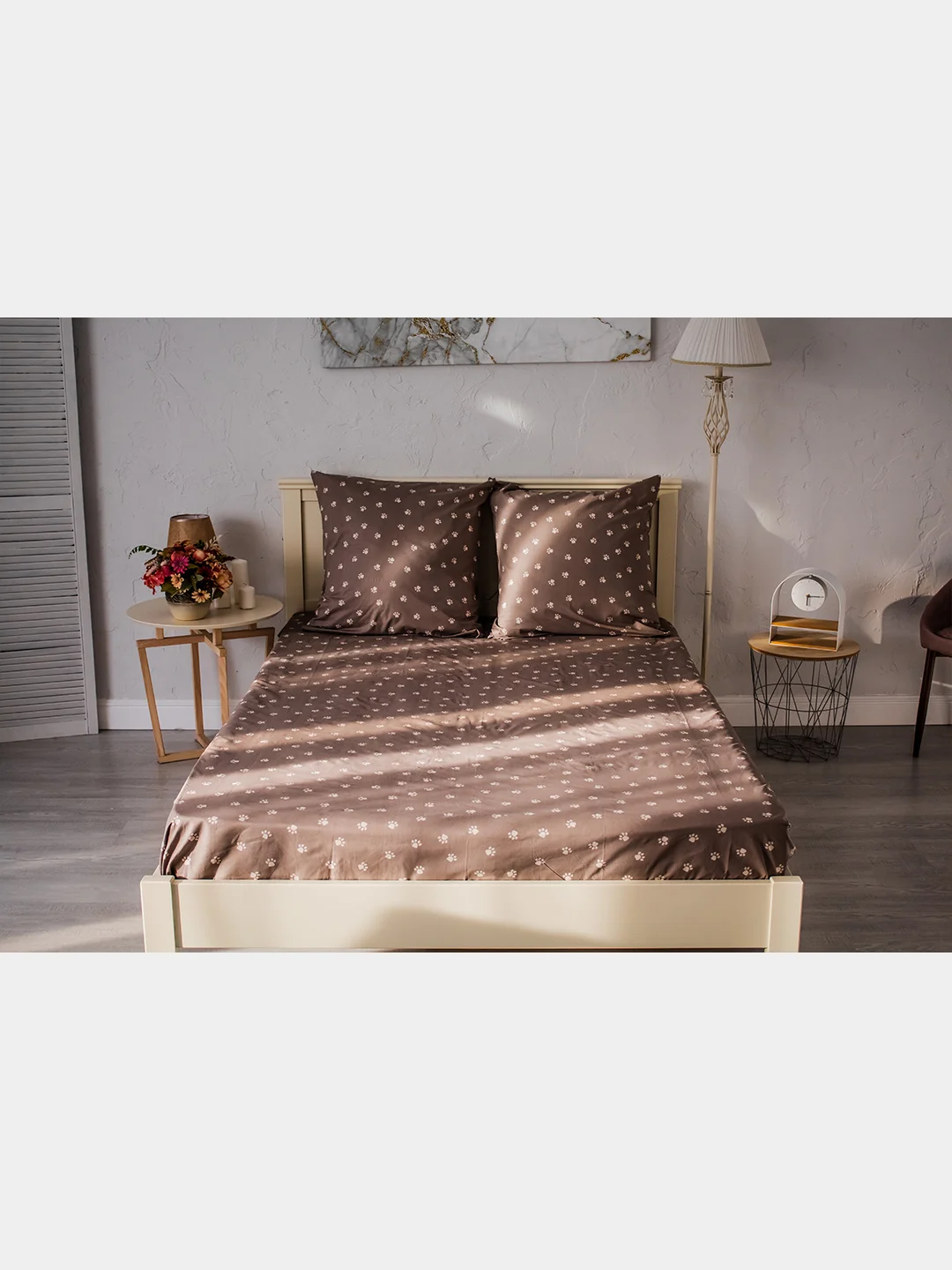 Бежевый меланж комплект постельного белья Cotton Nights Sweet Dreams, хлопок