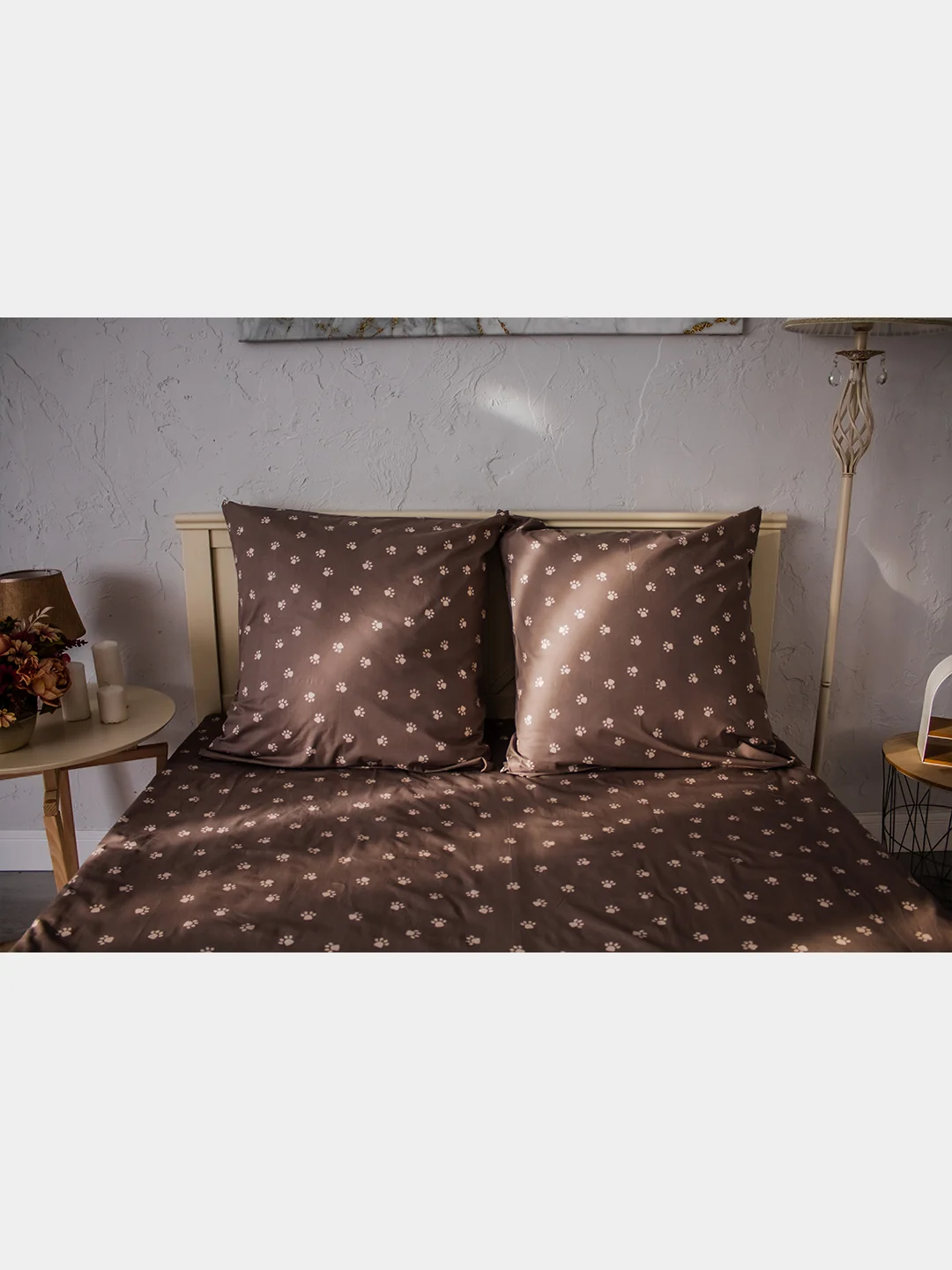 Бежевый меланж комплект постельного белья Cotton Nights Sweet Dreams, хлопок