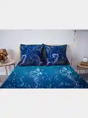 Синий меланж комплект постельного белья Cotton Nights Sweet Dreams, хлопок