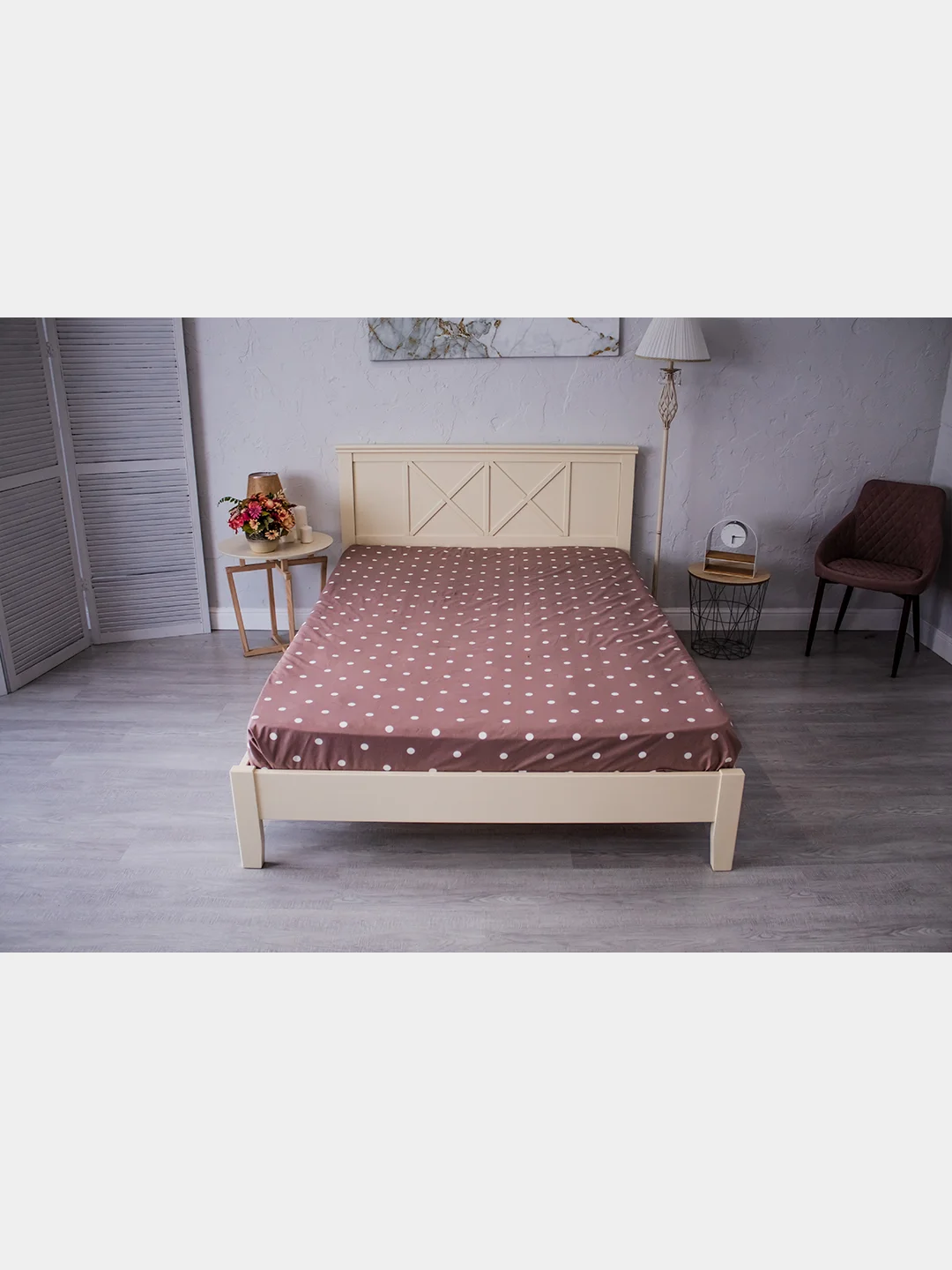Светло-коричневый комплект постельного белья Cotton Nights Sweet Dreams, хлопок