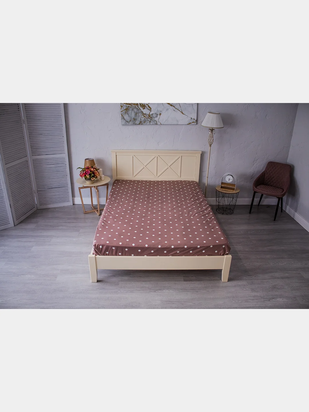 Светло-коричневый комплект постельного белья Cotton Nights Sweet Dreams, хлопок