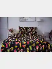 Синий меланж комплект постельного белья Cotton Nights Sweet Dreams, хлопок