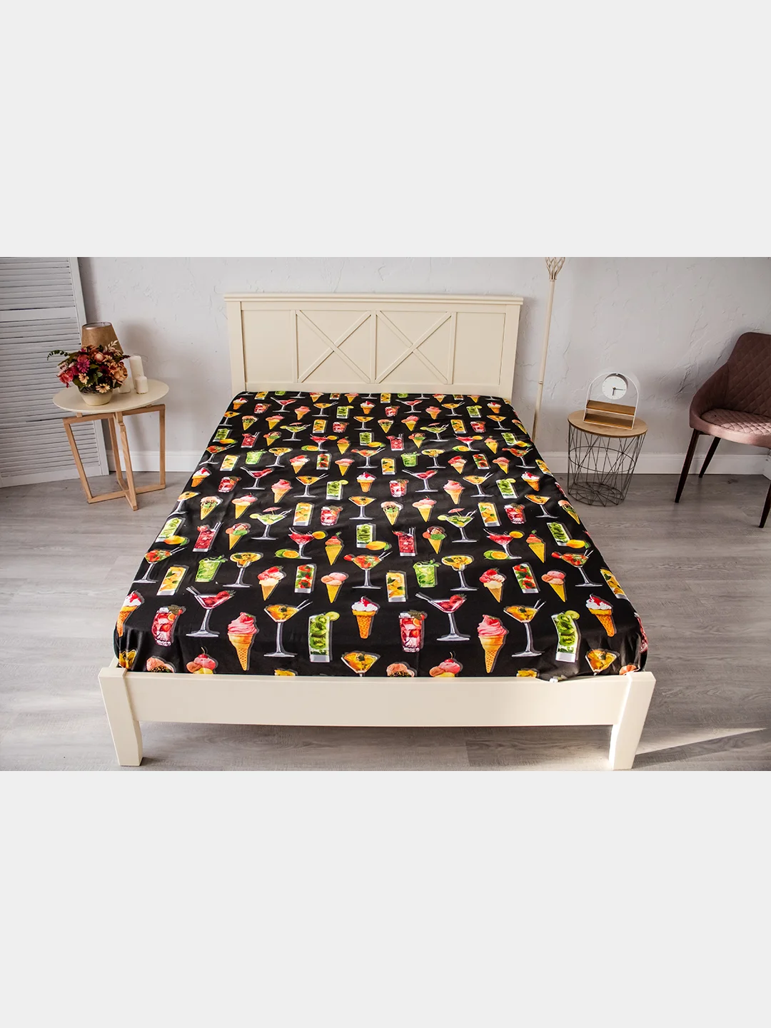 Синий меланж комплект постельного белья Cotton Nights Sweet Dreams, хлопок