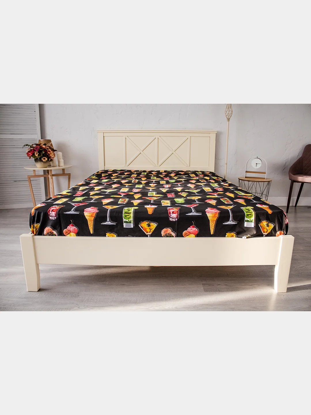 Синий меланж комплект постельного белья Cotton Nights Sweet Dreams, хлопок