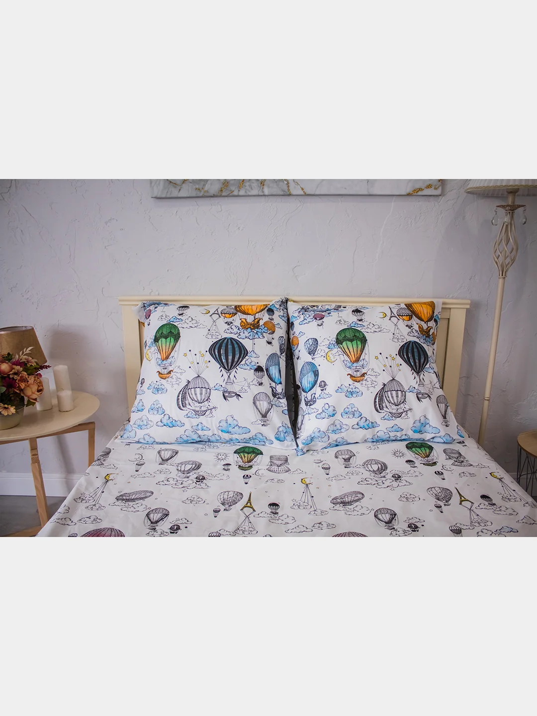 Белый комплект постельного белья Cotton Nights Sweet Dreams, хлопок