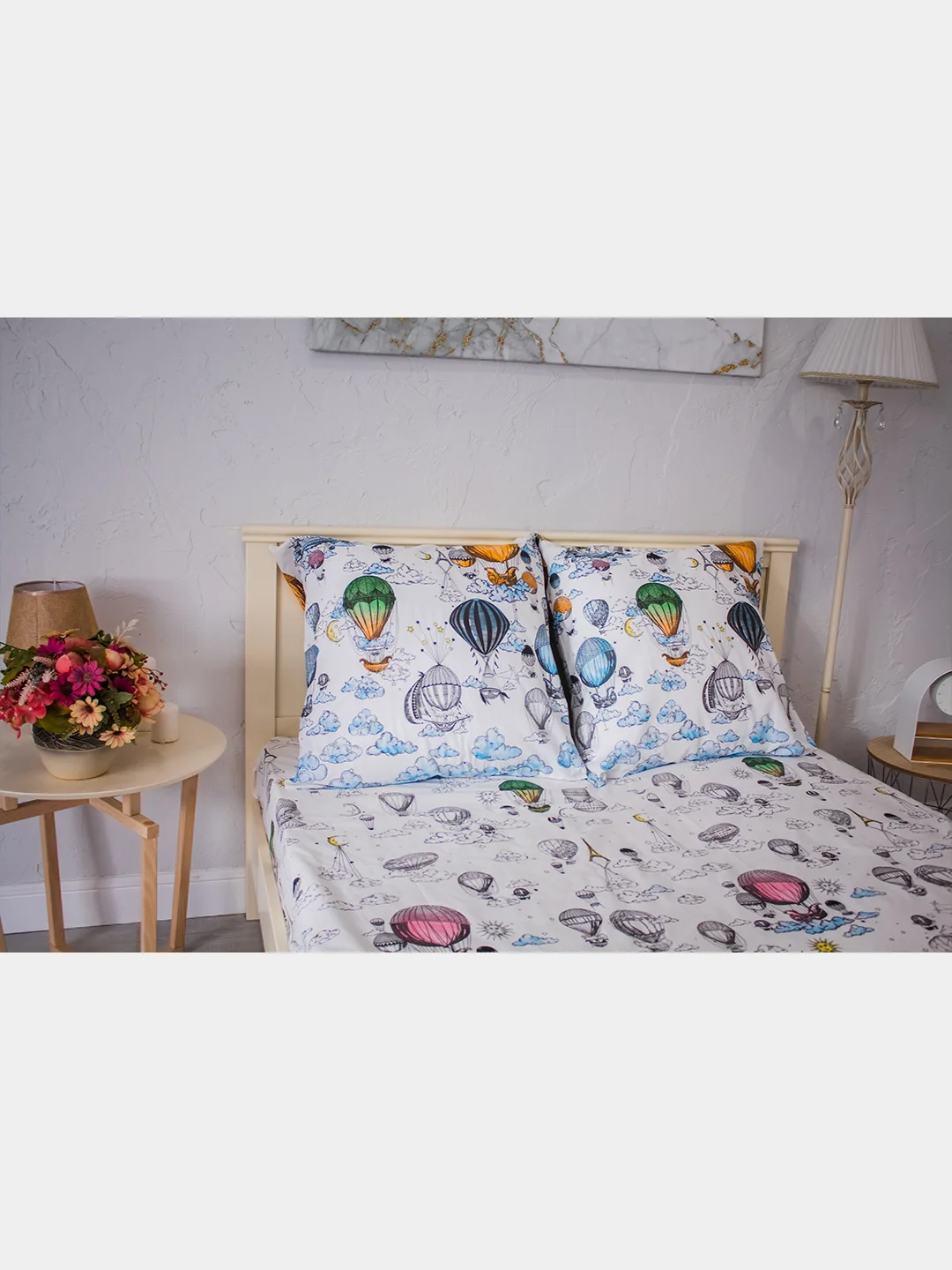 Белый комплект постельного белья Cotton Nights Sweet Dreams, хлопок