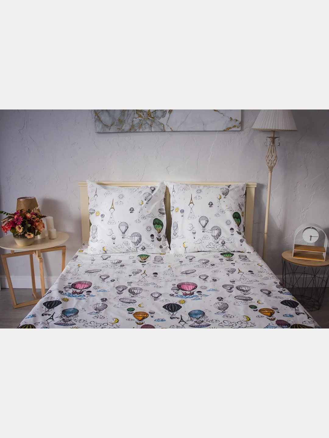 Белый комплект постельного белья Cotton Nights Sweet Dreams, хлопок
