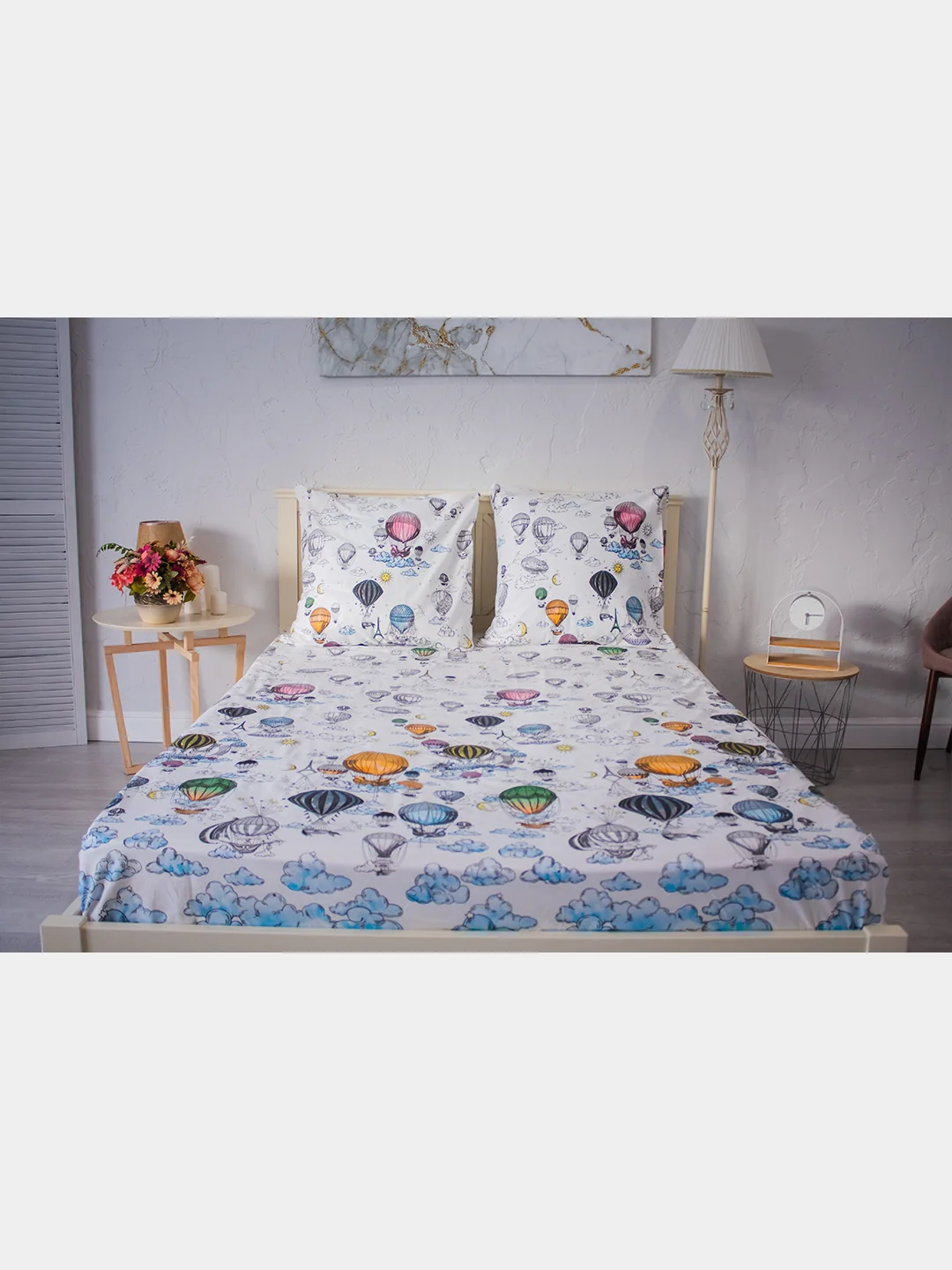 Белый комплект постельного белья Cotton Nights Sweet Dreams, хлопок