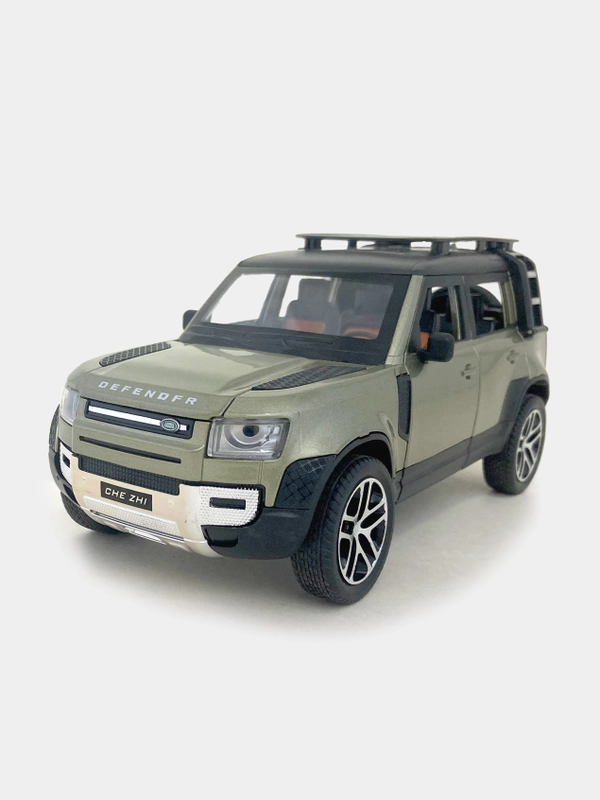 Машина большая свет звук металлическая Land Rover Defender, инерционная с озвучкой, 20 см