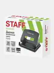 Дырокол металлический STAFF Manager, до 20 листов, черный, 224649