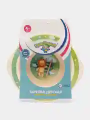 Тарелка детская глубокая, с зеленым декором