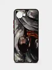 Бордовый чехол с рисунком на Realme C30 и Realme C30S (Реалми С30 и Реалми С30с)