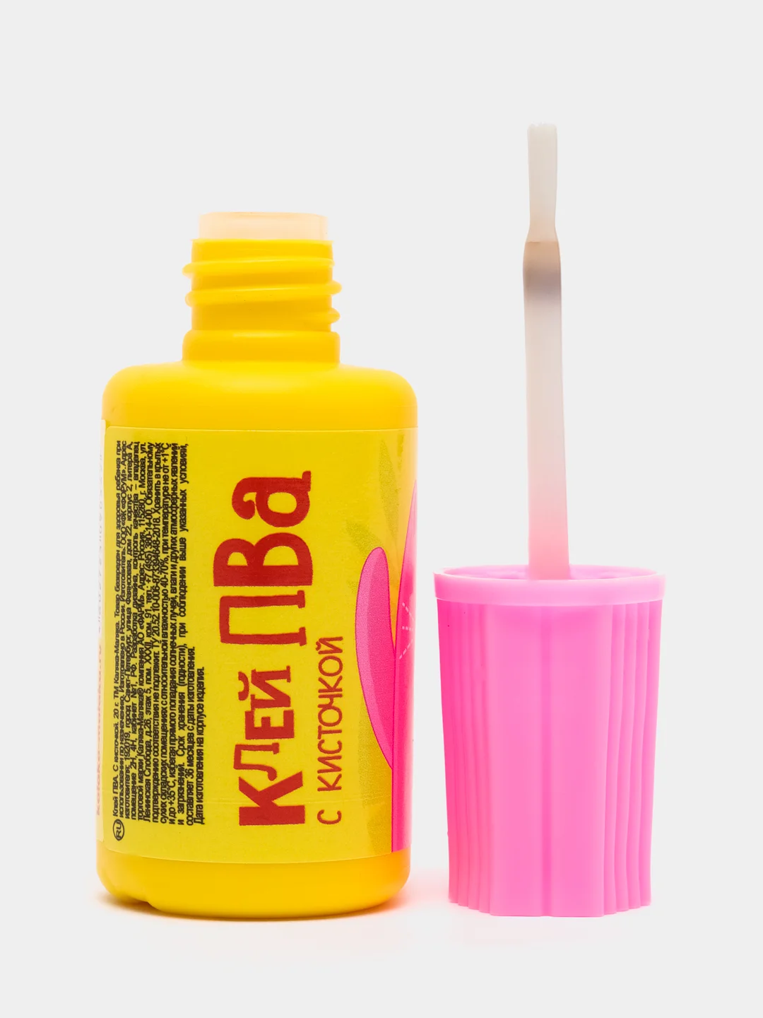 Розовый клей ПВА, с кисточкой, 20 г