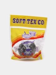 Мочалка, губка, щетка, металлическая губка для мытья посуды Soft tex co 1 штука