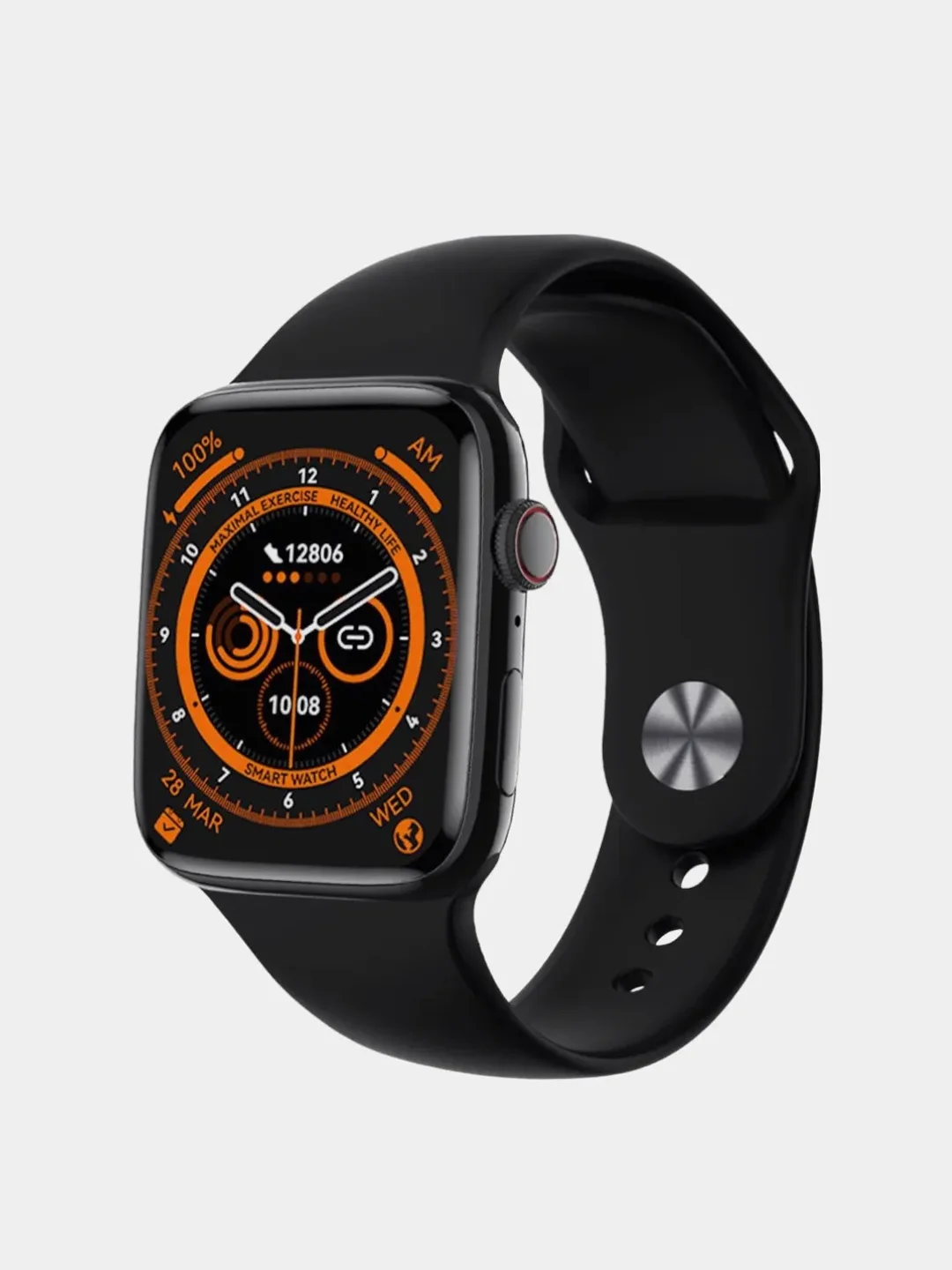 Черный умные смарт часы 8 серии Smart Watch DT NO1, 1.8 Max, 45 мм безрамочные