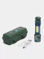 Индиго светодиодный ручной USB фонарик, аккумуляторный, с прищепкой и линзой