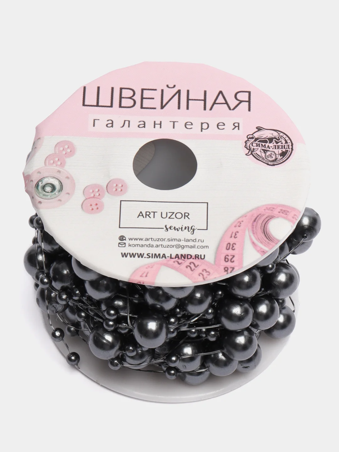 Жемчуг на леске, цвет серый
