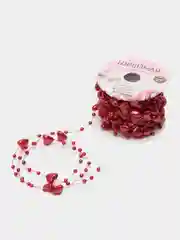 Бусы на леске "Сердца", 0,5 м, красный