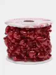 Бусы на леске "Сердца", 0,5 м, красный