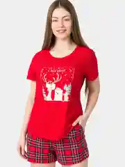 Красный пижама с шортами, комплект с шортами