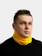 Желтый снуд-маска с рисунком черточки. Шарф труба для защиты от ветра, спорта, балаклава, хомут
