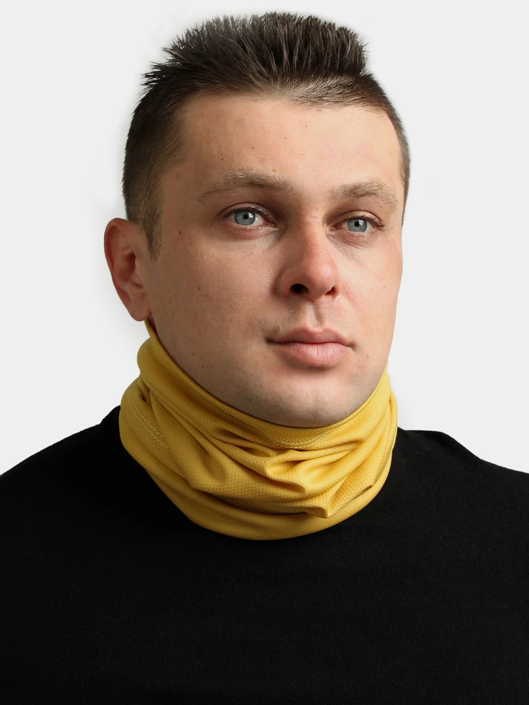 Золотой снуд-маска с рисунком черточки. Шарф труба для защиты от ветра, спорта, балаклава, хомут