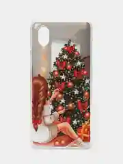 Золотой новогодний чехол для Samsung Galaxy A01 Core, Самсунг Галакси А01 Кор, 4 вида