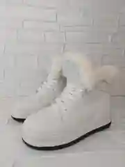 Белый полусапоги женские зимние на широкую стопу