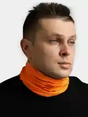 Оранжевый легкий снуд - маска 25 х 42 см, шарф труба для защиты от ветра спорта мужской женский унисекс