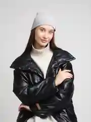 Серый шапка зимняя, женская вязаная или подростоквая осень зима весна