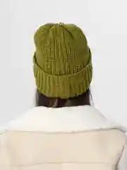 Оливковый шапка унисекс (мужская, женская) вязанная