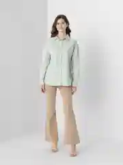 Мятный рубашка женская, оверсайз, хлопок