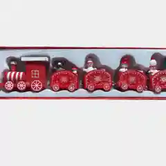 Алый поезд деревянный новогодний / новогодний подарок