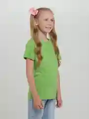 Футболка детская, зеленая, однотонная, хлопок, 9-14 лет