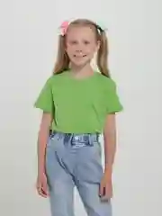 Футболка детская, зеленая, однотонная, хлопок, 9-14 лет