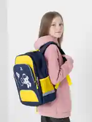 Желтый рюкзак школьный с принтом