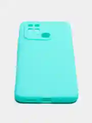 Бирюзовый чехол силиконовый на Xiaomi Redmi 10C, матовый, с защитой камеры